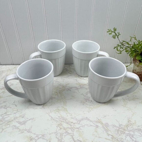 Corningware Set of 4 French White Porcelain Coffee Mugs - Picture 7 of 11